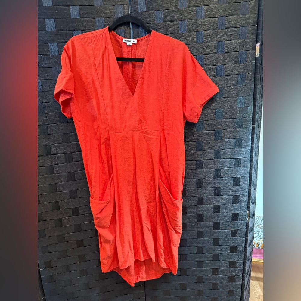 Whistles Orange Shirt Dress
